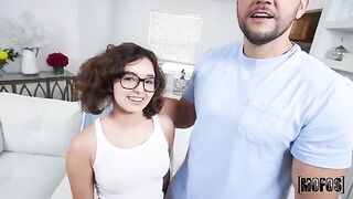 Leana’s feet don’t touch the ground, a sexy gift