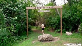 Outdoor sex adventures in the park with a cute girl