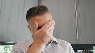 Blonde woman fucks with a real estate agent to get a better deal