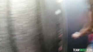 A guy is having fun while letting his dick hang out
