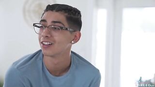 Guy stuck to perky tits of his stepmom after rubbing them