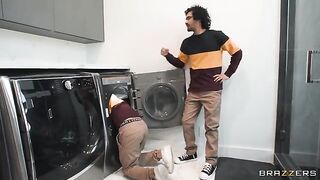 A husband fucked his wife with two blonde look-alikes