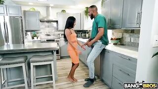 The man has a huge cock and the babe has a tight pussy