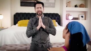 Stepdad caught Kira Noir in a steamy yoga pose, soaking wet