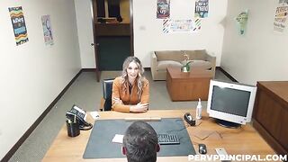 The boss fucked the secretary on the table in the office, a daring act