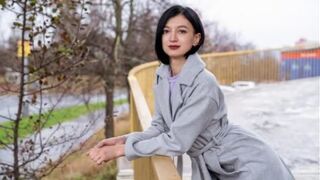 A little quiet Russian brunette is getting fucked on the streets