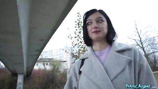 A little quiet Russian brunette is getting fucked on the streets