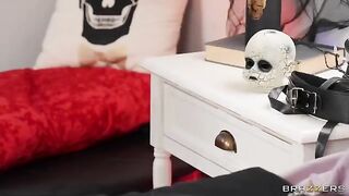 A mischievous milf is getting fucked by her bossy goth in a threesome