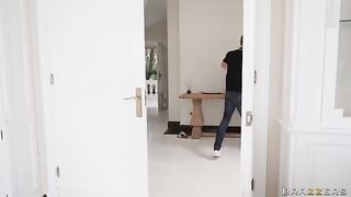 Girl cheats on her husband with a friend at home when no one's around