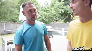 Sex of a nymphomaniac woman with two guys in an MFM scene