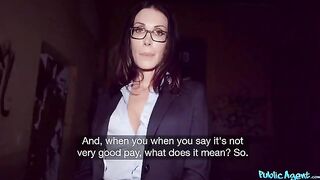 A hot teacher with glasses is fucking a girl in the classroom