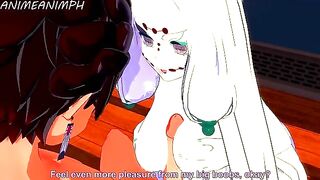 The Spider Demon from Demon Slayer gets fucked by Tanjiro in a 3D hentai