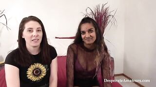 Desperate amateurs in casting, trying their luck with a big cock and intense action