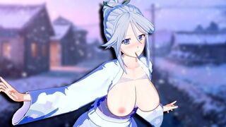 3D Hentai game with Shirayuki Tomoe in action