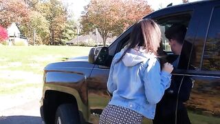 A hot girl was picked up by a horny driver and had to pay with her body