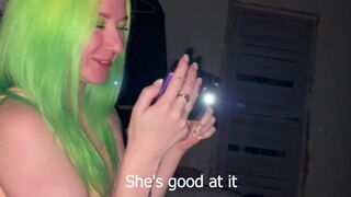 Girl sucks her friend’s boyfriend’s dick for a bet at the party