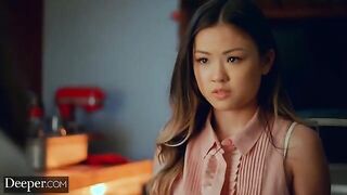Two cute girls Lulu Chu and Gianna Dior fuck with a young man