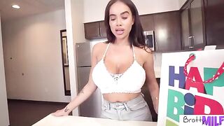 Horny stepson gets his big-titted stepmom Victoria June on her birthday