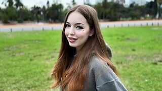 Do you know what she's up to? Exclusive street action with a cute girl