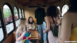 A girl has no panties at the party and is fucking with a guy