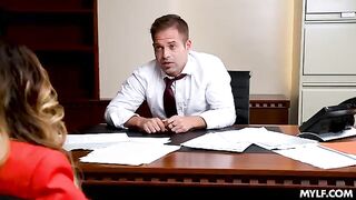 Two hot MILFs are having fun right in the office