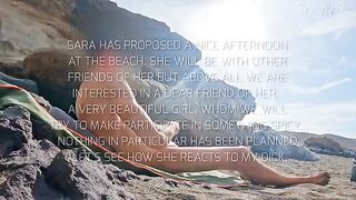 Two hot girls almost got caught jerking off on a nude beach