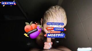 A blonde with short hair is getting fucked by her stepfather in the shower