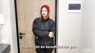 The delivery girl gave herself as a compensation for the order