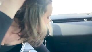 A woman cheating on her husband right in the car, just like those daring Uber encounters