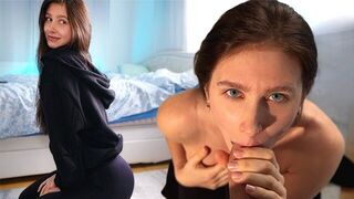 The man called the girl to him after the training and treated her to his cock
