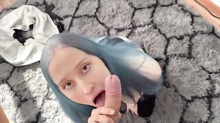 The cute girl agrees to do anything for an orgasmic end