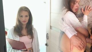 A girl in a mini-skirt seduced a guy and he fucked her wet pussy
