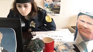 The couple has a passionate sex in the office while discussing taxes