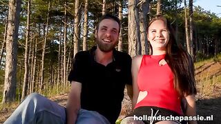 Sex in the forest is especially desired, especially for a brunette beauty