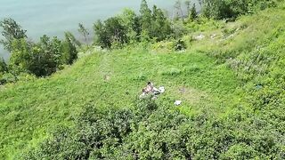 Instead of a picnic, they engaged in passionate outdoor intimacy