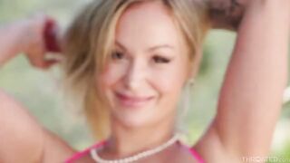 The guy pushed the cock in the throat, and the blondine succeeded