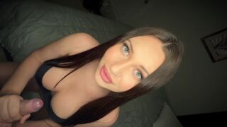 She shows what she learned in blowjob class with passionate skill