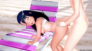 Nagatoro offers her bikini-clad body on the beach for a passionate session