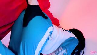 A girl with a bad reputation plays a risky game with her warden in a steamy cosplay twist