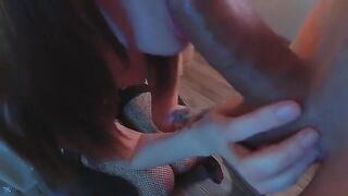 A perfect girl with a stunning ass gets fucked deeply by a fat cock