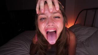 He destroyed my throat! Extreme blowjob and rough face fuck