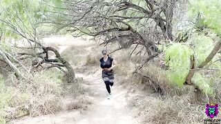 A sweaty workout ends with a bang on the trail for this gorgeous MILF