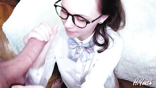 Please cum on my face and glasses Russian GF - hiYouth
