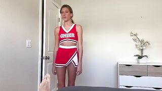 A special offer for cheerleader support from Addison Vodka, featuring her signature blonde charm and captivating blue eyes