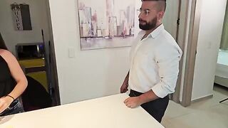 The guy passionately fucked the hot housekeeper with his cock