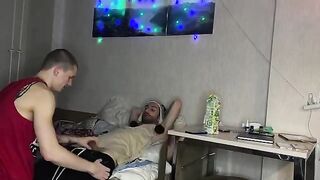 The little girl was fucked by two guys at a party, showcasing raw energy