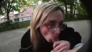 A girl agreed to fuck outdoors with a guy she didn't know in this risky scene