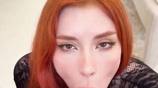 Master class in greeting a cock, taught by a redhead