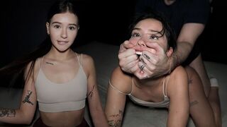 The game of “guess where the next hand will land” with a cute 18-year-old babe