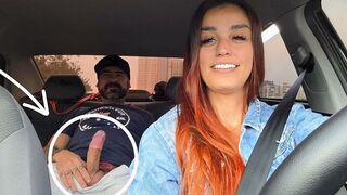 The girl knew the guy would stop, so she took her underwear off